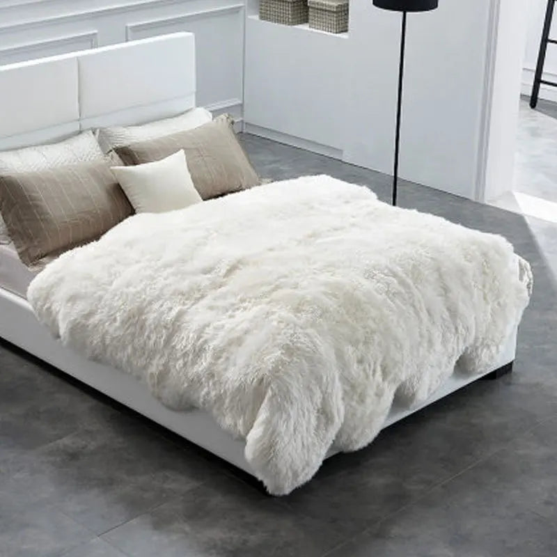 Nordic style Villa living room Tatami Australian wool carpet Pure wool sheepskin Bed blanket mattress 8Sheet stitching Main image