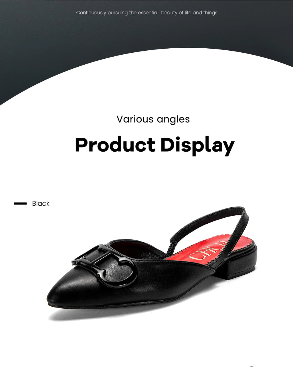 CHCH Women's Sandals 2026 New Black Pointed Flat bottomed loafers Simple Black Business Women's Shoes