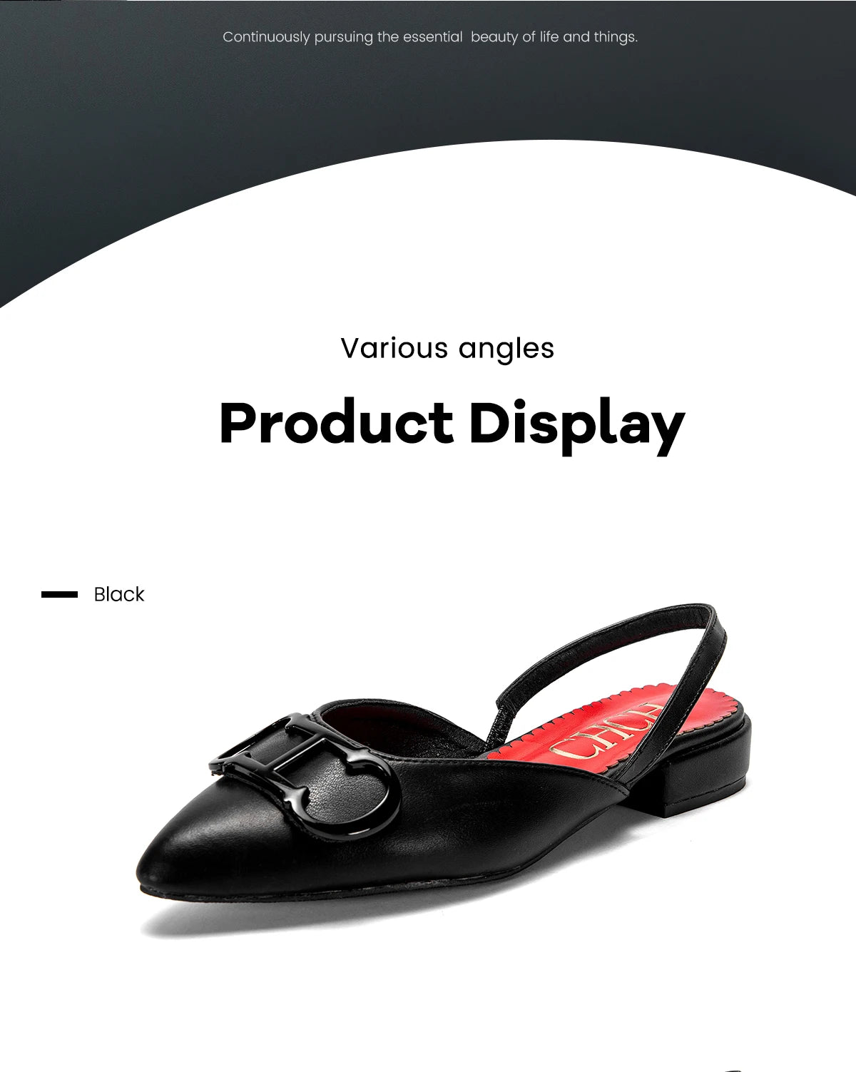 CHCH Women's Sandals 2026 New Black Pointed Flat bottomed loafers Simple Black Business Women's Shoes