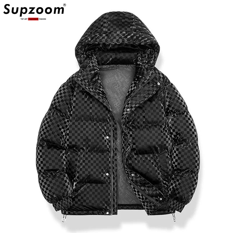 Supzoom New Arrival Casual Mens Winter Trendy Hooded Bread Couple Bright Face Starry Thickened Coat Cotton-padded Jackets Secondary image