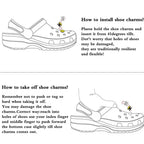 20PCS Shoe Charms Luxury Set Silver Butterfly Queen Diamond Chain Shoe Decorations Buckle for Sandals Clogs DIY Accessories Gift