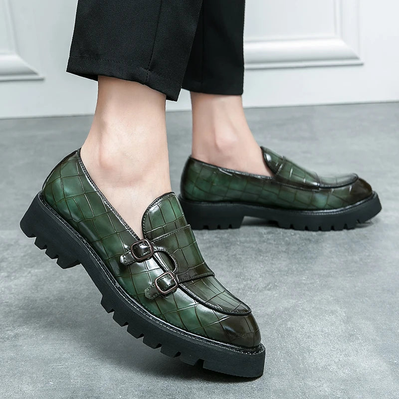 Man Shoes Genuine Leather Men Casual Shoes Business Formal British Style Luxury Male Loafers For Men Green Plus Size 38 44 45 46