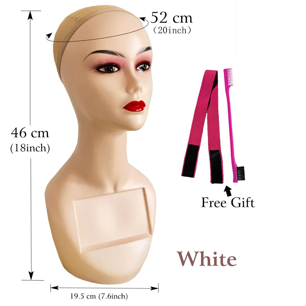 Plastic Mannequin Model Head for Display Wigs  Plastic Mannequin Head For Wig Stand For Wigs Display Making Wigs Manikin Head