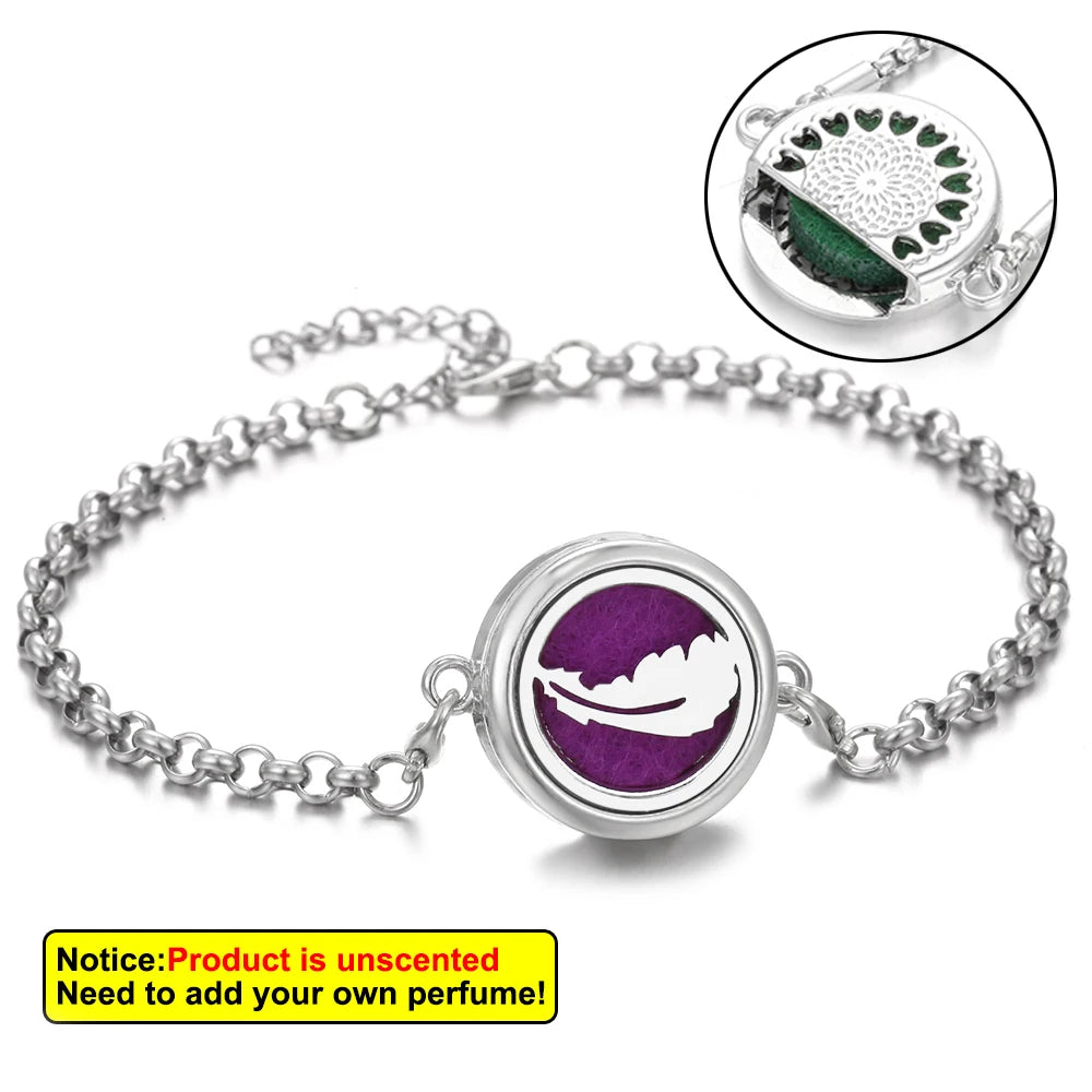 Essential Oil Diffuser Aromatherapy Bracelet Aroma Diffuser Bracelets Adjustable Chain Scent Perfume Locket Bracelet Women Men