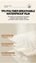 Waterproof Mattress Topper with Elastic Band Quilted Protector Pad Bedspread Winter Mattress Cover for Single/Double Bed 140/160