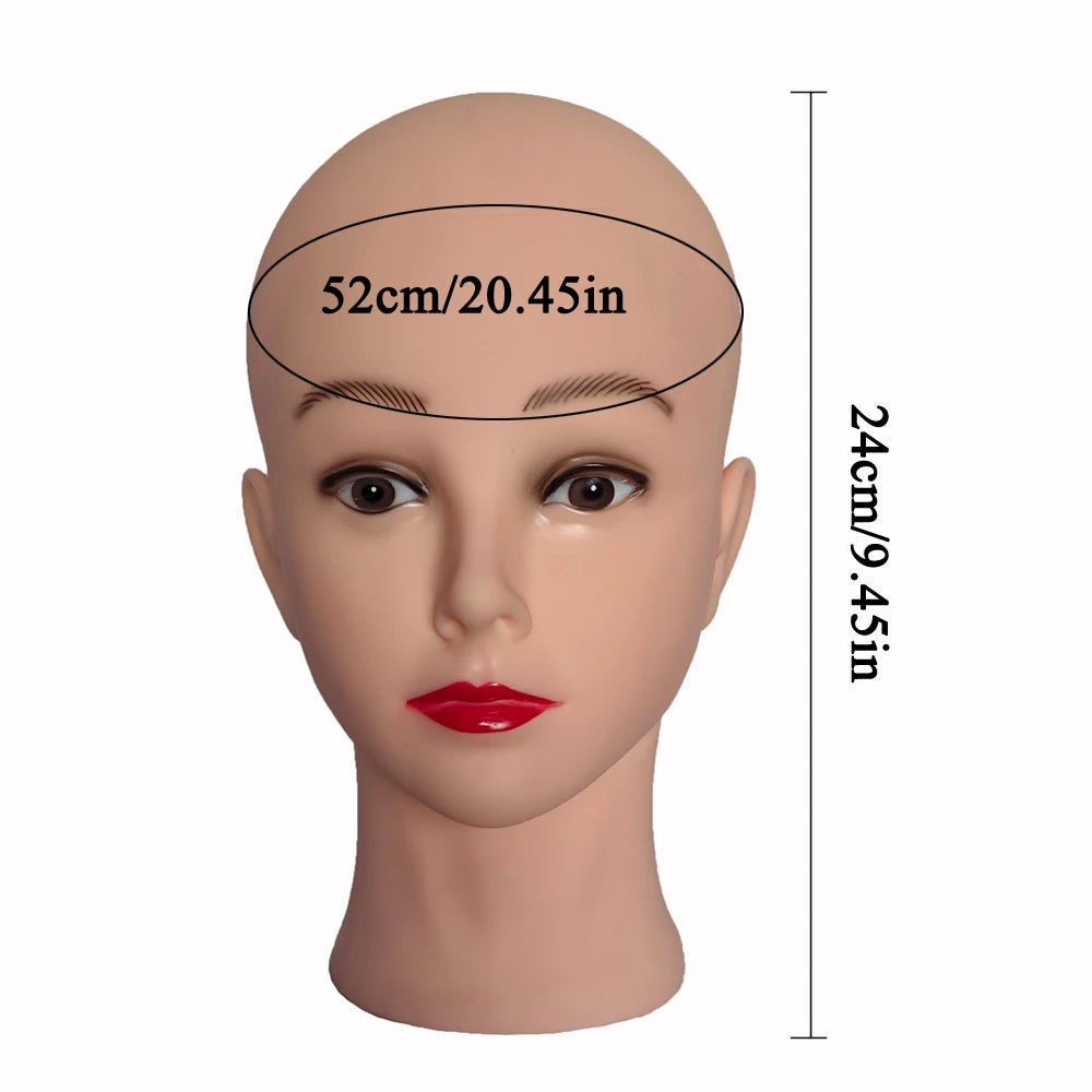 Professional Makeup Doll Head Bald Manikin Model For Making Wigs Styling Caps Hairdressing Hat Headwear Display Stand Secondary image