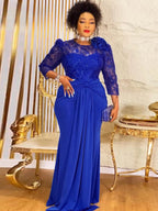 Elegant Women Luxury Party Dresses Sequin Pleated Mermaid Gown Wedding Prom Birthday Dinner Long Dress Ladies Africa Clothing