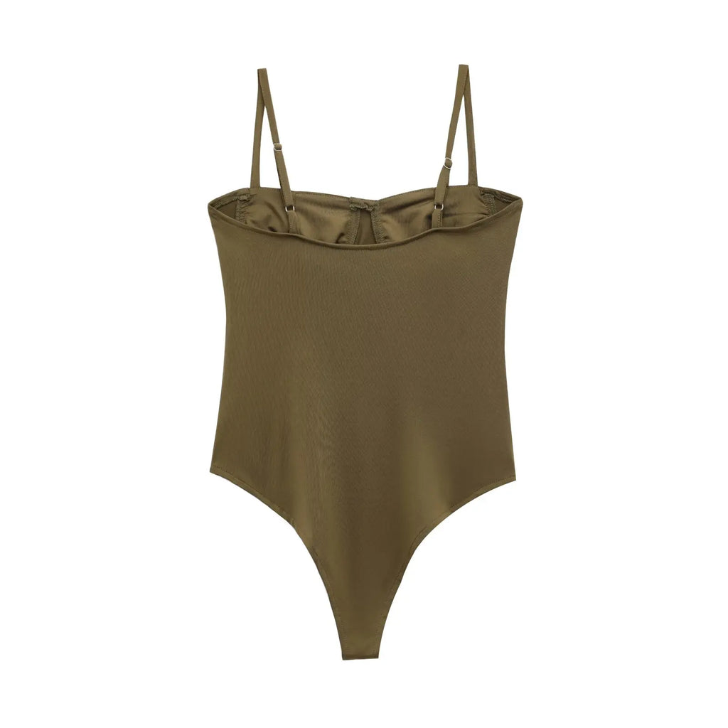 Zevity 2026 Women Sexy Spaghetti Strap Inner Style Beach Wear Bodysuits Ladies Soft Slim Swimsuit Playsuits Mujer Rompers LS9043