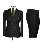 Men's Double Breasted Tuxedo Suit Shawl Lapel Slim Fit 2 Piece Blazer & Pants Formal Business Luxury Suits Casual Wedding Groom