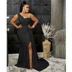 Sexy One Shoulder Elegant Evening Dresses for Women Party Night Mermaid Dress Backless Side Split Bodycon Long Dress Vestidos