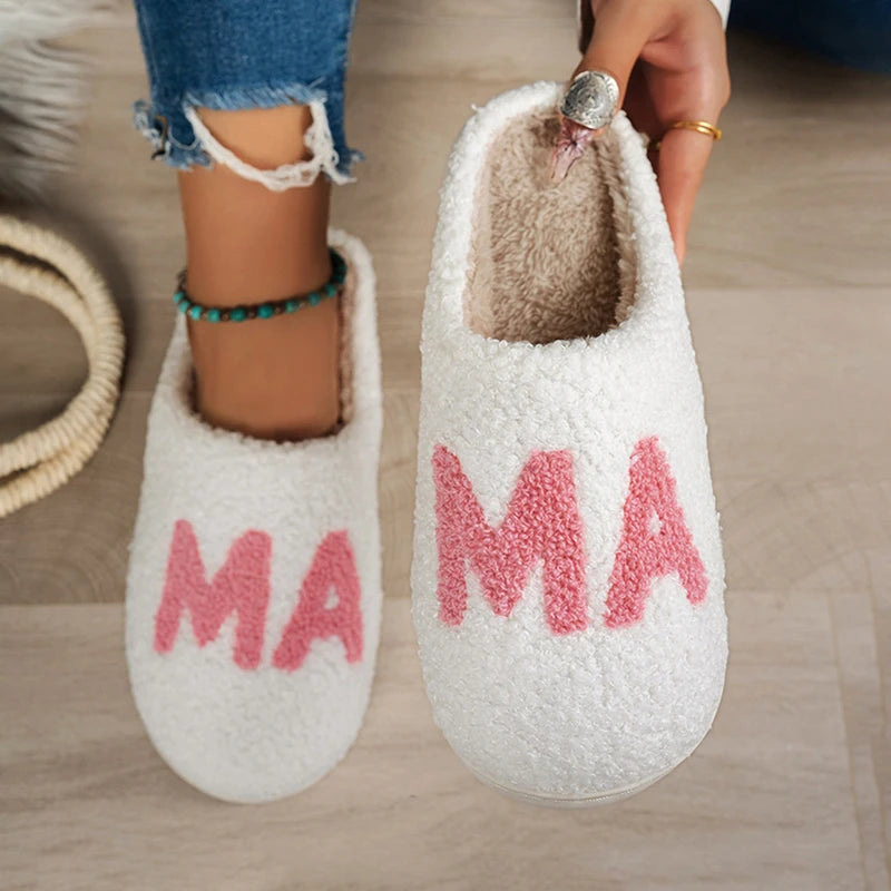 Casual Fluffy Women's Slippers Home Plush Mama Designer Winter Woman Shoes Flat Platform Elegant Footwear Trend Fuzzy Fur Slides