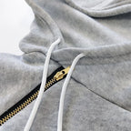 Womens Dress Neck Side Zipper Long Sleeve Hooded Sports Skirt Casual Printing Knee-Length Dress European Style Streetwear S-3XL