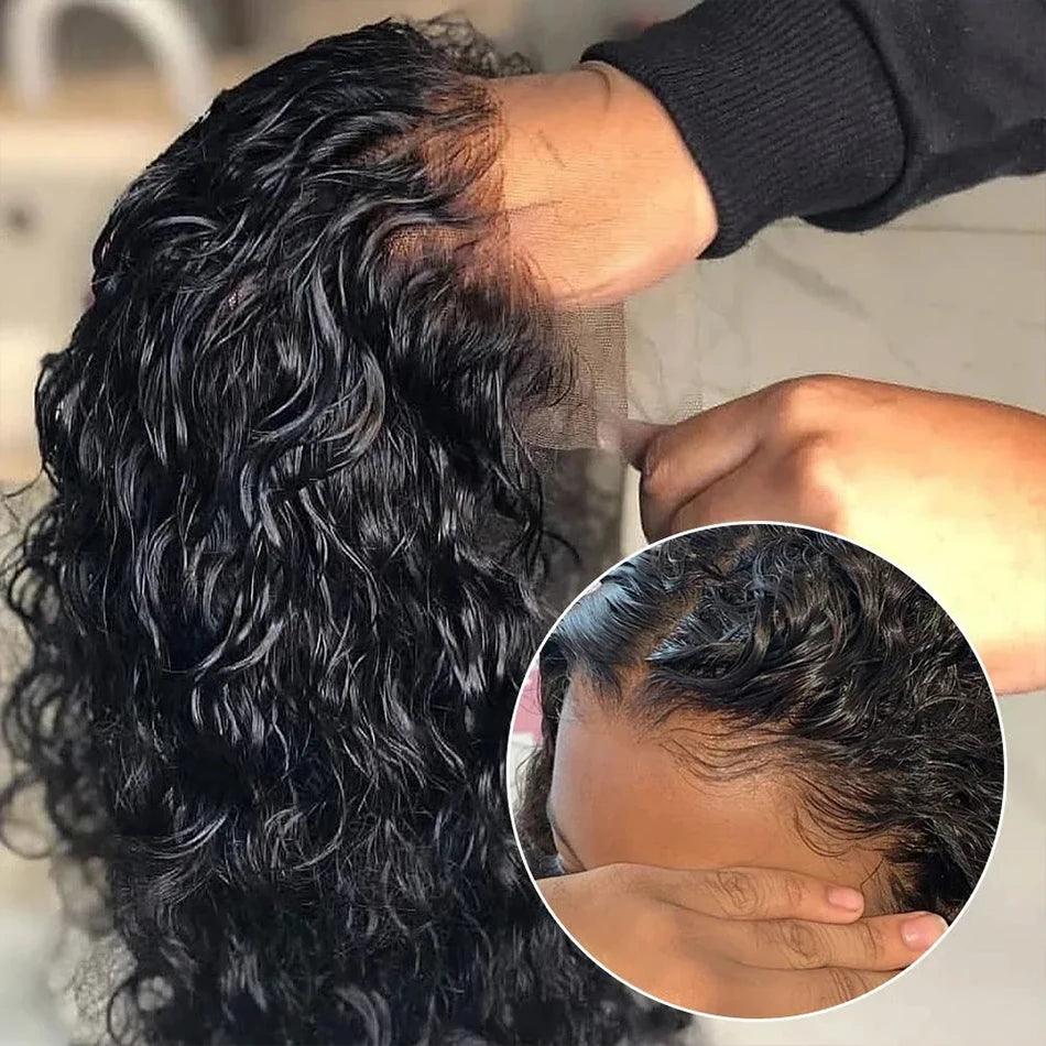 230% Curly Deep Wave 13x4 HD Lace Front Wigs Short Bob Wig 14 16 Inch Brazilian 100% Human Hair 4x4 Transparent Lace Frontal Wig