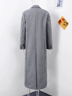 Solid Warm Elegant Women Coat Turn-down Collar Long Sleeve Jacket Casual Winter Autumn Long Outerwears Lady Fashion Loose Coats