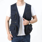 2026 New Men's Vest Tactical Webbed Gear Coat Summer Photographer Waistcoat Tool Many Pocket Mesh Work Sleeveless Jacket Male