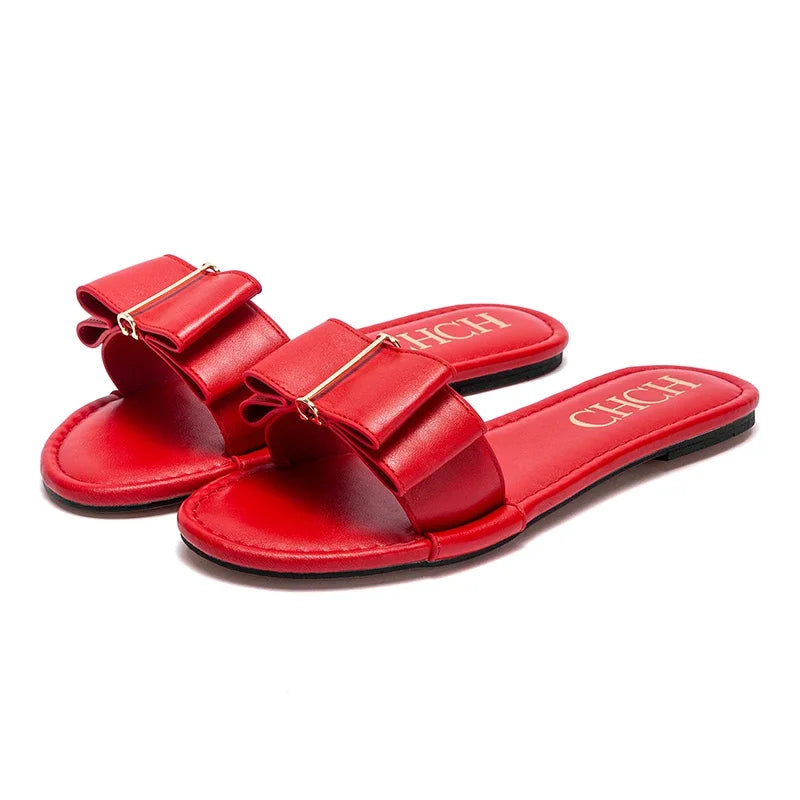 2026 NEW Slippers high quality PU flat women's shoes red shoes luxury brand new listing