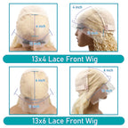 13x4 13x6 HD Transparent Full Lace Frontal Wigs 613 Blonde Colored Straight Human Hair Wig Lace Front Wigs For Women 46 Inches