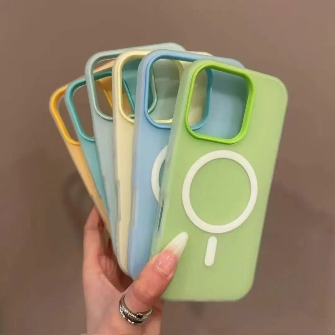 Luxury Candy Magsafe Wireless Charge Matte Phone Case For Samsung Galaxy S25 Plus S24 FE S23 S22 Ultra 5G Magnetic Bumper Cover
