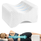 Leg Pillow, Side Pillow, Memory Foam Knee Pillow with Side Sleeping Belt, Leg Knee Pillow with Removable and Washable Cover