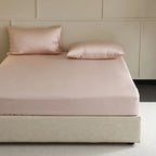 Mulberry Silk Fitted Bed Sheet with Elastic Bands Luxury Mattress Cover Single Double King Queen Size Bed Cover 100/140/200/220