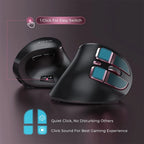 JOMAA 2.4G Wireless Mouse Rechargeable Bluetooth Mouse Ergonomic Vertical Mouse for Mac Windows Laptop Tablet Gaming Mause