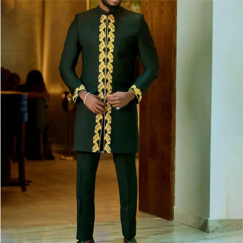 2026 new traditional men's suit luxury gentleman's shirt suit casual travel banquet men's two-piece set fashionable men's suit