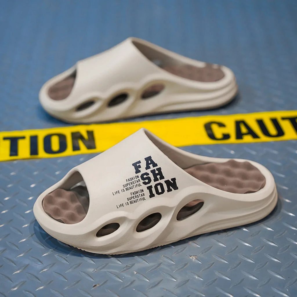 Men Fashion Massage Slippers Indoor/Outdoor Sandals Beach Flip Flop Thick Sole Male Slides Summer Non-Slip Men Shower Slippers