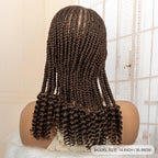 Full Lace Braided Wig with Curly Ends Synthetic Cornrow Braids Wig for Black Women Lace Frontal Afro Knotless Braiding Wigs