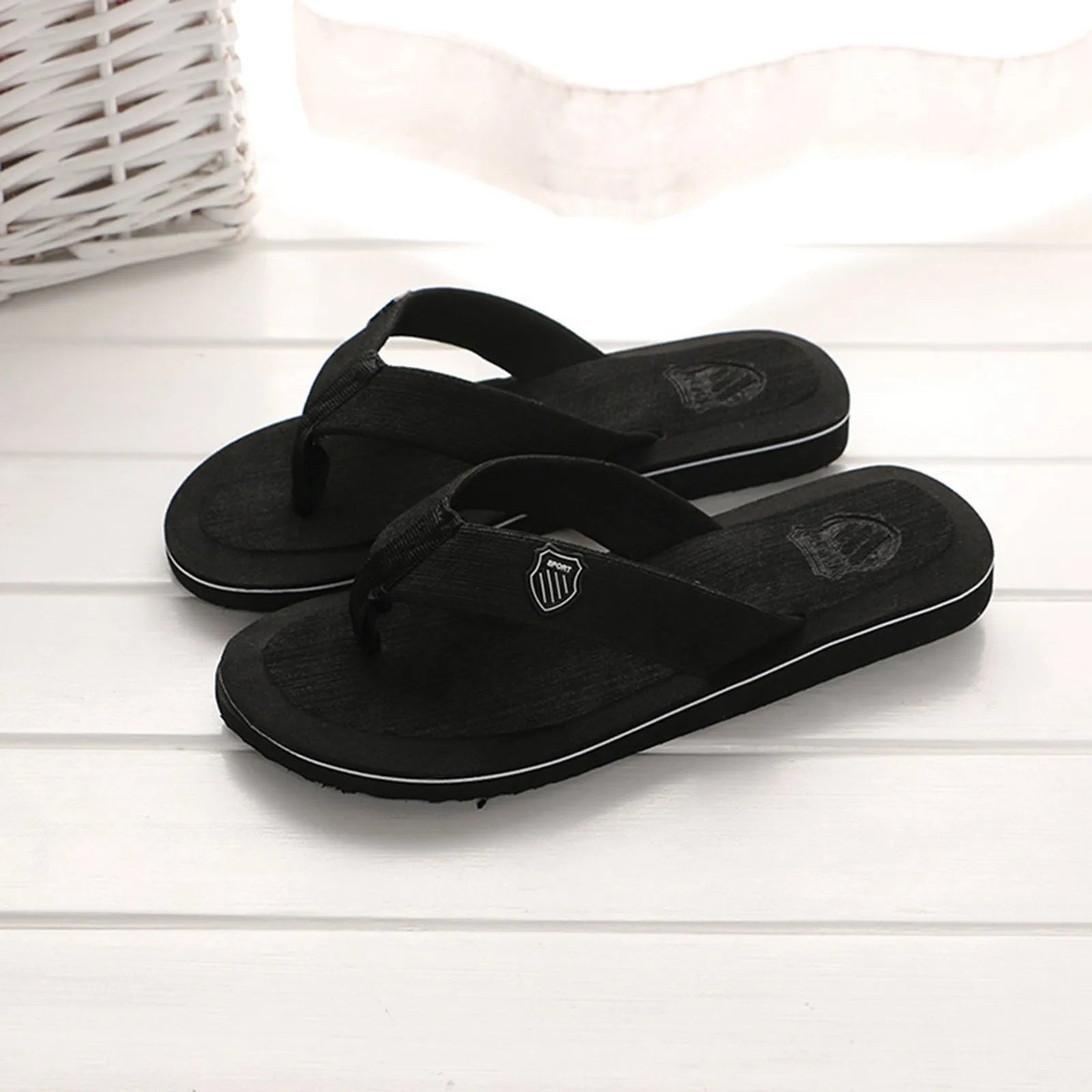 Men'S Flip Flops Simple Men'S Flip Flops Lightweight Casual Slippers Non-Slip Clip Foot Beach Vacation Seaside Play Comfortable