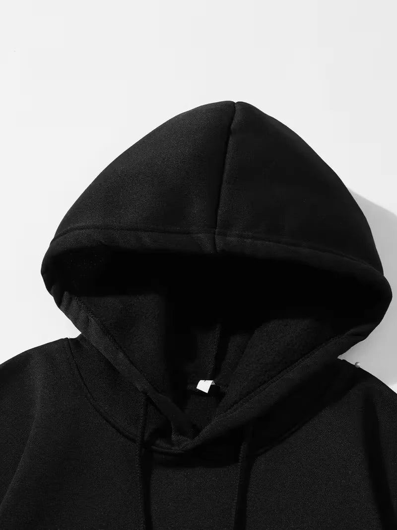 Men's and women's fashionable sports casual hooded sweatshirts and sweatpants, fashionable and simple printed sportswear