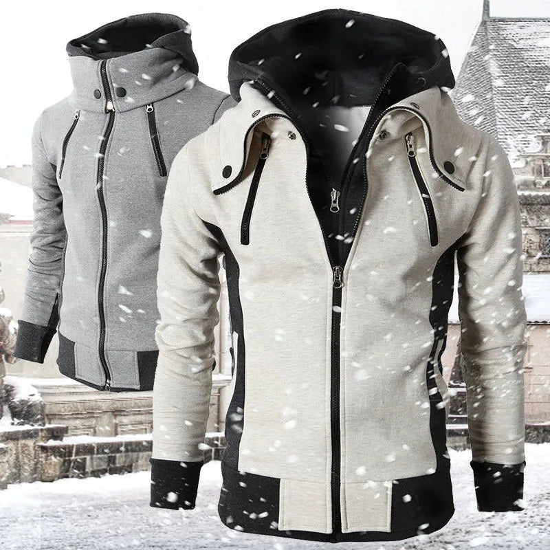 2024 New Autumn Men Sweatshirts Long Sleeve Jacket Hoodie Zipper Closure Jacket Male Hoodies Sweatshirt Slim Fit Male Clothing