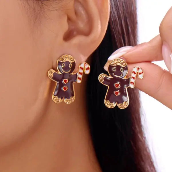 Merry Christmas Pearl Flower Star Bell Long Tassel Dangle Earrings for Women Shiny Crystal Zircon Snowflake Earring Girl Jewelry