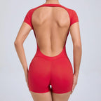2026 Yoga Jumpsuit Fitness Sports Overalls Gym Clothing Set Wear Pilates Workout Clothes Women Short Sleeves Outfit Activewear