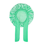 Kids Satin Bonnet Sleep Hat Wide Elastic Band Ribbon Sleeping Cap Boy Girls Flower Printed Silk Shower Cap