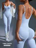 One-piece Seamless Sport Yoga Jumpsuit Sexy Back-u Bodycon Workout Clothes for Women Outfit Fitness Gym Set Sportwear Tracksuit