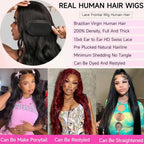 13x6 Lace Front Wigs Human Hair 250 Density Hd Body Wave Lace Frontal Human Hair Wigs For Women Glueless Pre Plucked Black Wig