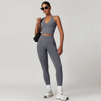 2-Piece Yoga Set – Crop Top & High Waist Leggings