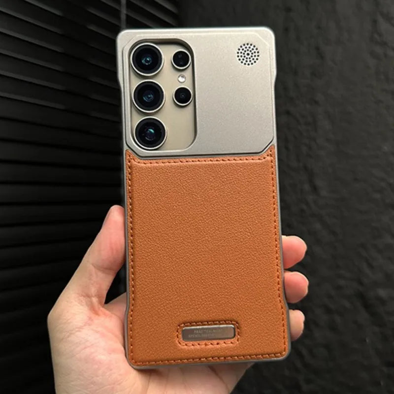 Luxury Leather Frameless Aromatherapy Case for Samsung Galaxy S25 S24 S23 Plus Ultra For Magsafe Magnetic Hybrid Shockproof Capa Main image