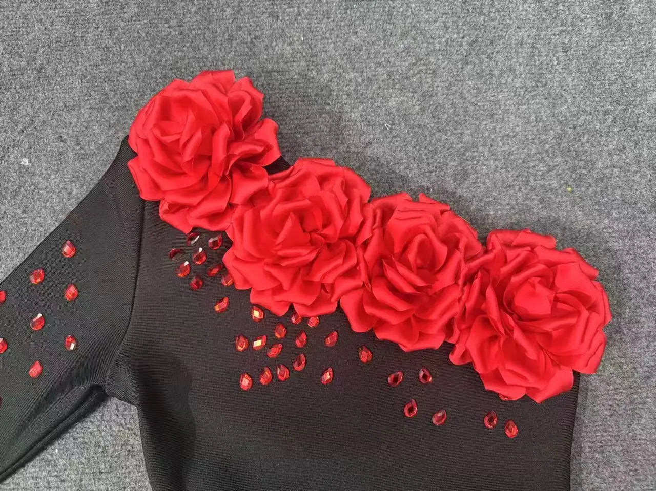 3D Flower Strapless Dress Party Dresses Ropa De Mujer French Banquet Elegant Gown Vestidos فساتين سهرة فساتين نسائيه انيقه