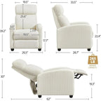 Beige Adjustable Recliner Chair for Home Theater, Living Room, or Bedroom