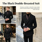 Wool Blend Men's 2 Piece Suit Set（Jacket+Pants) Double Breasted Lapel Suit Set Wedding Prom Dinner Wrok Travel Dinner Banquet