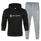 2026 Men's Tracksuit Hooded Sweatshirt+Sweatpants 2 Pcs Sets Sports Suit Casual Jogger Sportswear 2 Piece Male Streetwear Sets