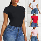 Women Sexy Summer Bodycon Bodysuit Fashion Casual Solid Short Sleeve Body Tops For Women Female Romper