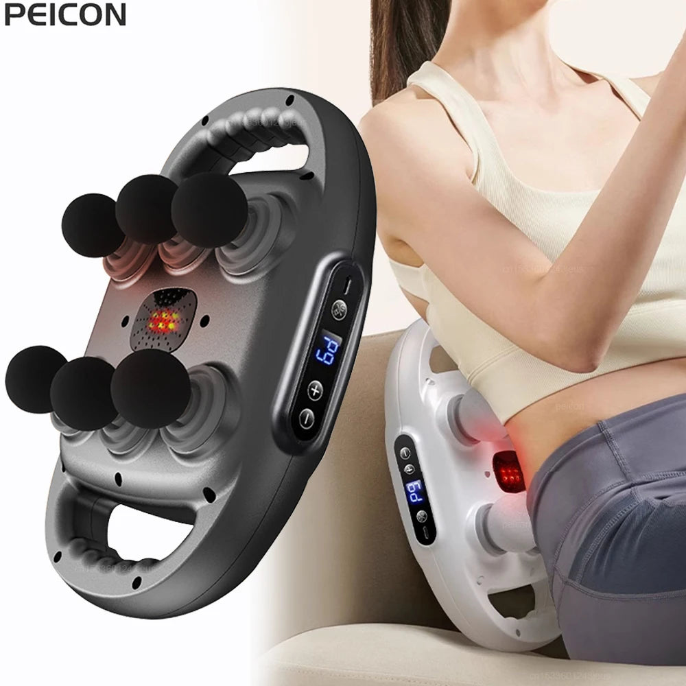 Fascia Gun Muscle Massager Gun High Frequency Back Waist Massage Machine Six-head Body Shoulder Professional Fascia Massage Gun Main image