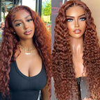 Rose Pink Small Curls Lace Front Wig 13x4 HD Deep Wave Frontal Wig for Women Synthetic Lace Frontal Wig Pre Plucked Daily