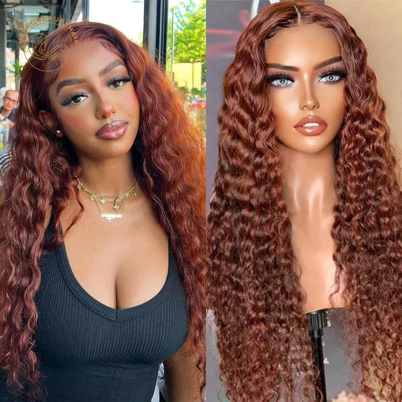 Rose Pink Small Curls Lace Front Wig 13x4 HD Deep Wave Frontal Wig for Women Synthetic Lace Frontal Wig Pre Plucked Daily