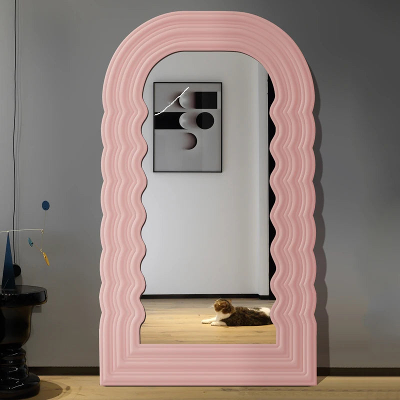 European style waves Light makeup mirror wall mirrors art Floor mirrors full body Room decoration Decorative Wall mirror Decor Main image