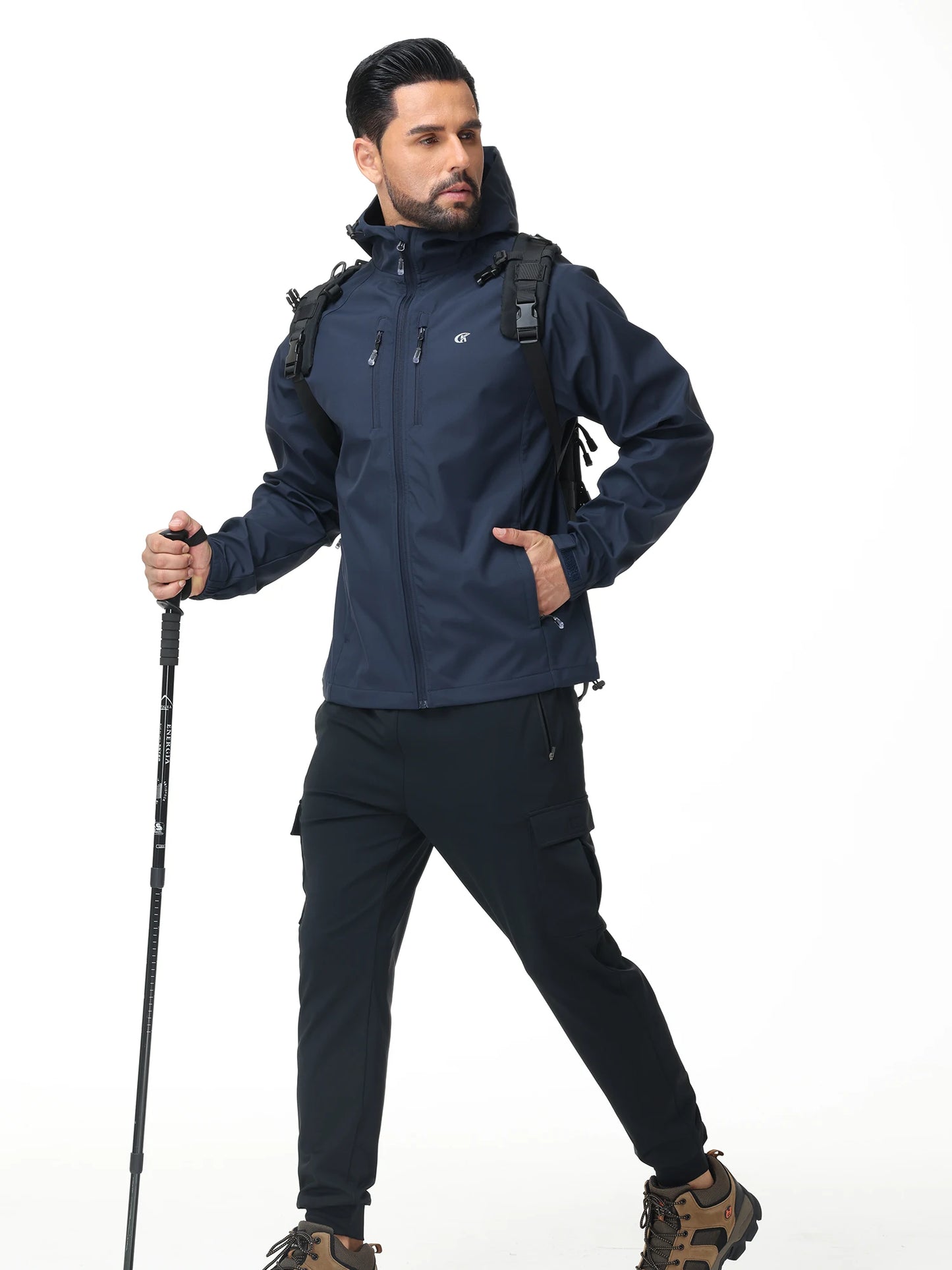 Men's Outdoor Waterproof Windbreak Jacket Lightweight Coat for Camping Hiking Cycling Fishing with Inner Pocket