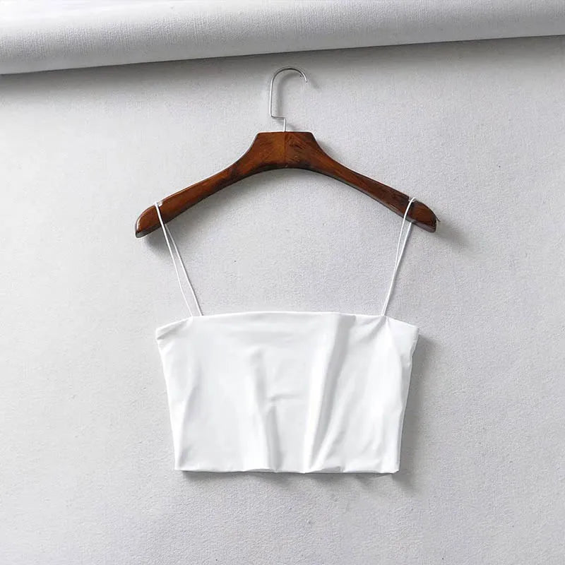2026 Summer Women's Crop Top Sexy Elastic Cotton Camis sleeveless Short Tank Top Bar