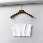 2026 Summer Women's Crop Top Sexy Elastic Cotton Camis sleeveless Short Tank Top Bar